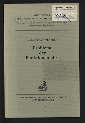 Bild des Verkufers fr Probleme der Funktionenlehre. zum Verkauf von Antiquariat Bookfarm