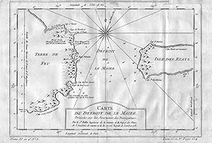 Seller image for Carte du Detroit de le Maire" - Tierre del Fuego Isla de los Estados Chile South America Sdamerika map Karte for sale by Antiquariat Steffen Vlkel GmbH