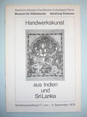 Bild des Verkufers fr Handwerkskunst aus Indien und Sri Lanka. zum Verkauf von Antiquariat Diderot