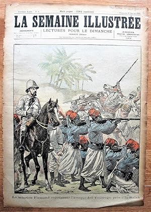 Antique Print. The Flamand Mission Repelling the Attacks of Tuaregs Near in-Salah, algeria. Front...