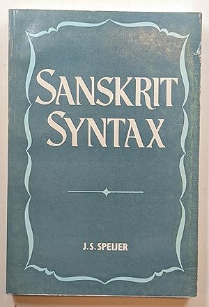 Seller image for SANSKRIT SYNTAX for sale by The Sensible Magpie