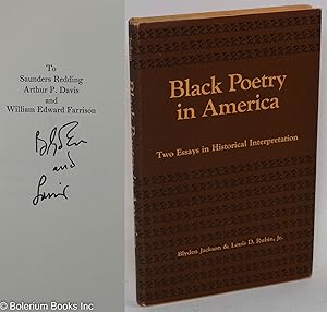 Black Poetry in America: two essasys in historical interpretation