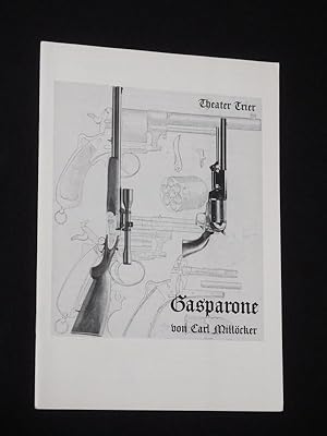 Immagine del venditore per Programmheft 6 Theater der Stadt Trier 1984/85. GASPARONE von Steffan/ Knepler, Millcker (Musik). Musikal. Ltg.: Joachim Mayer-Cosacchi, Insz.: Leo Decker, Bhne/ Kostme: Sebastian Titze, Theatermeister: Claus-Hermann Riedel, Peter Moll. Mit Celia Jeffreys, Fred Stachel, Thierry Migliorini, Ferenc Bajor, Uwe Brehmer, Leo Decker, Anna Alberty, Thomas Johns venduto da Fast alles Theater! Antiquariat fr die darstellenden Knste