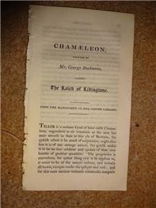 chamaeleon written by george buchan against laird of livingtone