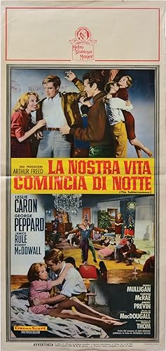 Bild des Verkufers fr La Nostra Vita Comincia di Notte [The Subterraneans] (Original Italian poster for the 1960 film) zum Verkauf von Royal Books, Inc., ABAA