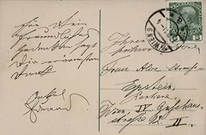 Eigenhändige Ansichtspostkarte m.U. "Onkel Eduard". Wien 17.3.1911.