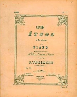 Bild des Verkufers fr [Op. 36. Impromptu] Grande tude en La mineur pour piano. Op: 36 [Impromptu] zum Verkauf von Paul van Kuik Antiquarian Music