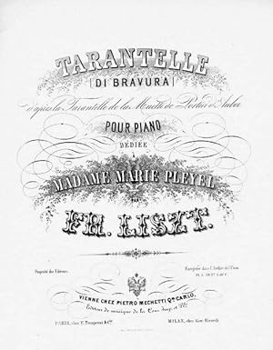 [R 117] Tarantelle (di bravura) d`après la Tarantella de la Muette de Portici d`Auber. Pour piano...