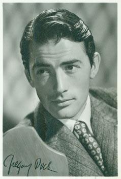 Gregory Peck. Print of a signed photograph (not an original autograph).