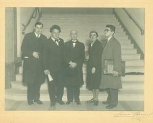 Black and White Photograph of Manuel de Falla with Arthur Honegger, Pilar Cruz & Joaquin Nin Culm...