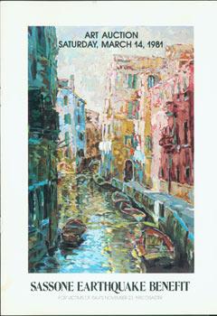 Sassone Earthquake Benefit For Victims of Italy's November 23, 1980 Disaster. Art Auction Saturda...