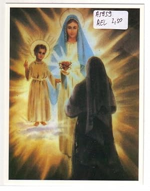 Heiligenbild / Erscheinung - Schwester Luzia - Heiligste Jungfrau und ein Kind in einer leuchtend...
