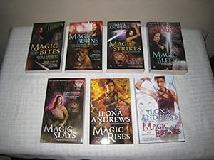 Seller image for Books 1-7 of Ilona Andrews Kate Daniels Magic Series (Set Includes: Magic Bites, Magic Burns, Magic Strikes, Magic Bleeds, Magic Slays, Magic Rises and Magic Breaks) [Mass Market Paperback] for sale by Lakeside Books