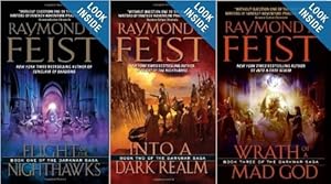 Imagen del vendedor de Darkwar Saga: Flight of the Nighthawks, Into a Dark Realm, Wrath of a Mad God (3 Volumes) [Paperback] Raymond Feist a la venta por Lakeside Books