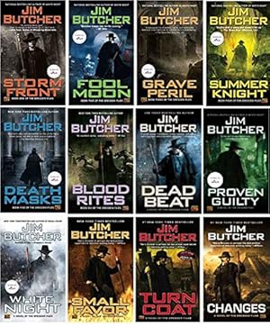 Seller image for Jim Butcher the Dresden Files Series Set (Book 1-12): Storm Front, Full Moon, Grave Peril, Summer Knight, Death Masks, Blood Rites, Dead Beat, Proven Guilty, White Night, Small Favor, Turn Coat, Changes, [Mass Market Paperback] Jim Butcher for sale by Lakeside Books