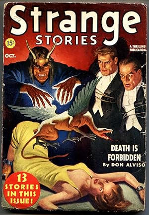 Bild des Verkufers fr Strange Stories 10/1939-chained babe-horror pulp-strange flying beast-G zum Verkauf von DTA Collectibles