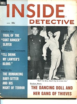 INSIDE DETECTIVE-AUG 1960-G/VG-SPICY-MURDER-KIDNAP-RAPE-SIVA G/VG