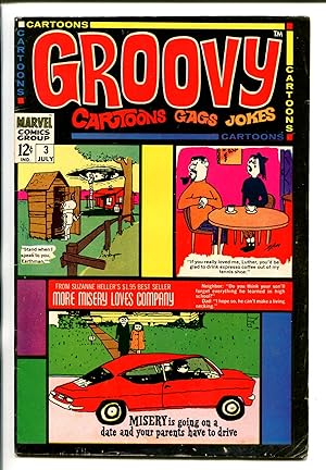 GROOVY #3 1968-MARVEL-JOKE-CARTOON-DAN DE CARLO-TED TROGDON-vg