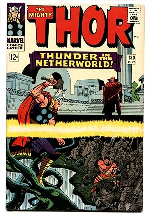 Image du vendeur pour THOR #130 comic book 1966-MARVEL COMICS-KIRBY hercules VF mis en vente par DTA Collectibles