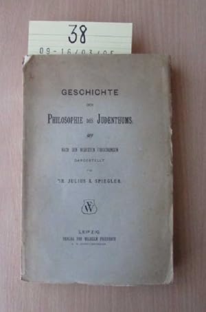 Bild des Verkufers fr Geschichte der Philosophie des Judenthums nach den neuesten Forschungen dargestellt zum Verkauf von Bookstore-Online