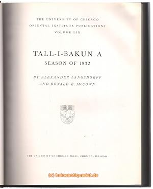 Seller image for Tall - I - Bakun A. Season of 1932. for sale by Heinrich Heine Antiquariat oHG