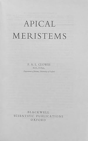Image du vendeur pour Apical meristems mis en vente par Acanthophyllum Books