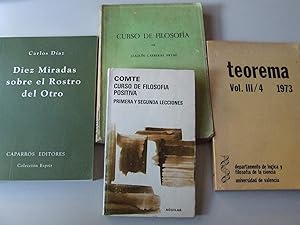 Seller image for TEOREMA VOL III/4 (SUBRAYADO) + CURSO DE FILOSOFA (SUBRAYADO) +DIEZ MIRADAS SOBRE EL ROSTRO DEL OTRO + CURSO DE FILOSOFA POSITIVA (SUBRAYADO) for sale by Libros Dickens