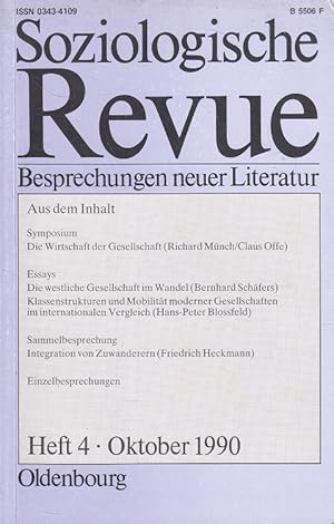 Bild des Verkufers fr Soziologische Revue Heft 4 / 13. Jahrgang 1990 - Besprechungen neuer Literatur zum Verkauf von Versandantiquariat Nussbaum