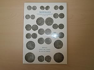 Imagen del vendedor de MONNAIES VENDREDI 30 NOVEMBRE 1979 A 20H15 BREST HOTEL DES VENTES a la venta por Le temps retrouv