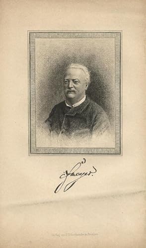 Meyer, Conrad Ferdinand: Porträt, Brustbild. Radierung von Johann Lindner, München 1887, mit faks...