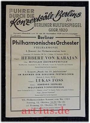 Führer durch die Konzertsäle Berlin : Konzertübersicht vom 16. bis 30. September 1969 und Voranze...