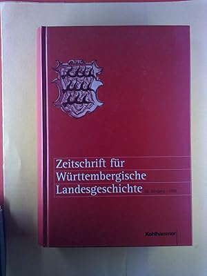 Imagen del vendedor de Zeitschrift fr Wrttembergische Landesgeschichte 58. Jahrgang 1999. a la venta por biblion2