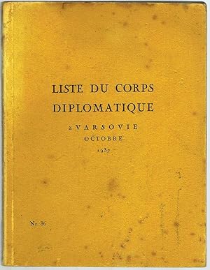 Liste du Corps Diplomatique à Varsovie Octobre 1937.