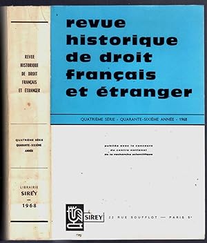 Revue historique de droit français et étranger. Année 1968 (complète)