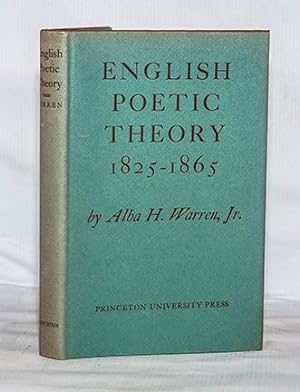 Seller image for English Poetic Theory 1825-1865 for sale by Kerr & Sons Booksellers ABA