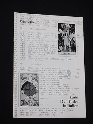 Image du vendeur pour Programmheft 4 Theater der Stadt Trier 1985/86. DER TRKE IN ITALIEN von Romaini, Rossini (Musik). Musikal. Ltg.: Arend Wehrkamp, Insz.: Krista Rodin, Ausstattung: Sebastian Titze. Mit Urs Markus, Doreen De Feis, Lawrence Vincent, Bjrn Waag, Diane Pilcher, Thierry Migliorini, Thomas Mller, Annelie Grb, Sabine Rth mis en vente par Fast alles Theater! Antiquariat fr die darstellenden Knste