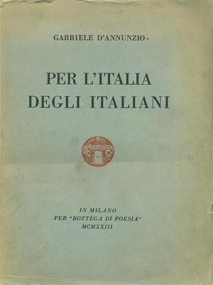 Immagine del venditore per Per l'Italia degli italiani venduto da Librodifaccia