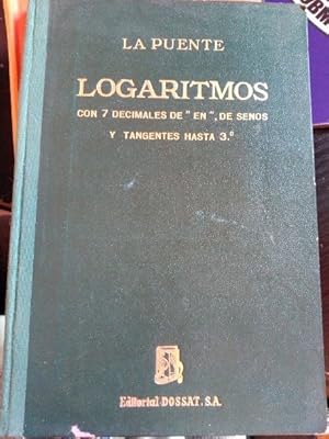 LOGARITMOS CON SIETE DECIMALES DE SEGUNDO EN SEGUNDO DE SENOS Y TANGENTES HASTA 3º.