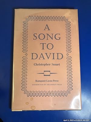 Image du vendeur pour A Song to David mis en vente par Redux Books