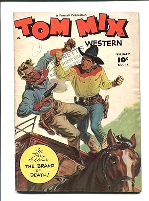 TOM MIX #14-1949-2 MEN FIGHTS ON HORSE CARRIAGE VG