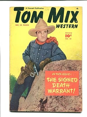 TOM MIX #25-1950-PHOTO COVER-DEATH WARRANT VG