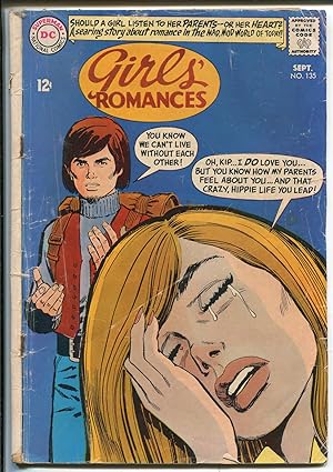 Imagen del vendedor de Girls' Romances #135 1968-DC-hippie cover and story-G a la venta por DTA Collectibles