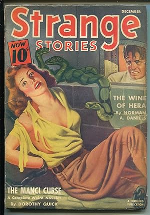 Bild des Verkufers fr Strange Stories Pulp 12/1940- Norman Daniels- Snake attack cover FN zum Verkauf von DTA Collectibles