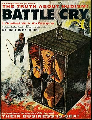 BATTLE CRY June 1961- Nazi torture/whipping cover- Evelyn West- Jean Martell FN