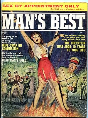 Man's Best Magazine March 1962-SPICY TORTURE COVER-SHANNON COLBY VG