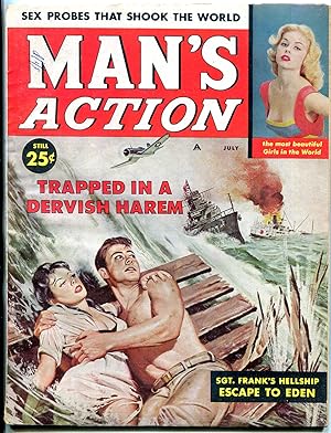 Man's Action Magazine July 1959-CHEESECAKE-JOY REYNOLDS-WW II-GGA FN