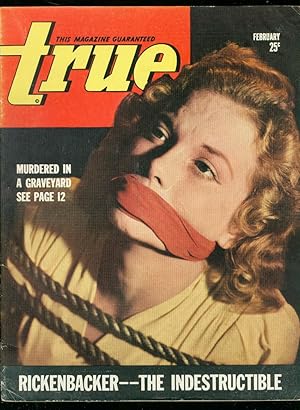 TRUE PULP-FEB 1943-BOUND & GAGGED GIRL-RICKENBACKER-WW2 VG/FN