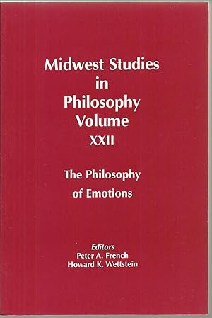 Bild des Verkufers fr Midwest Studies in Philosophy Volume XXII: The Philosophy of Emotions zum Verkauf von Sabra Books