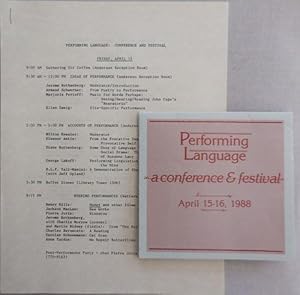 Seller image for Performing Language A Conference & Festival (Program Guide and Announcement Poster) for sale by Derringer Books, Member ABAA