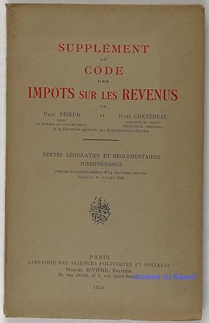 Imagen del vendedor de Supplment au Code des Impts sur les Revenus a la venta por Librairie du Bassin